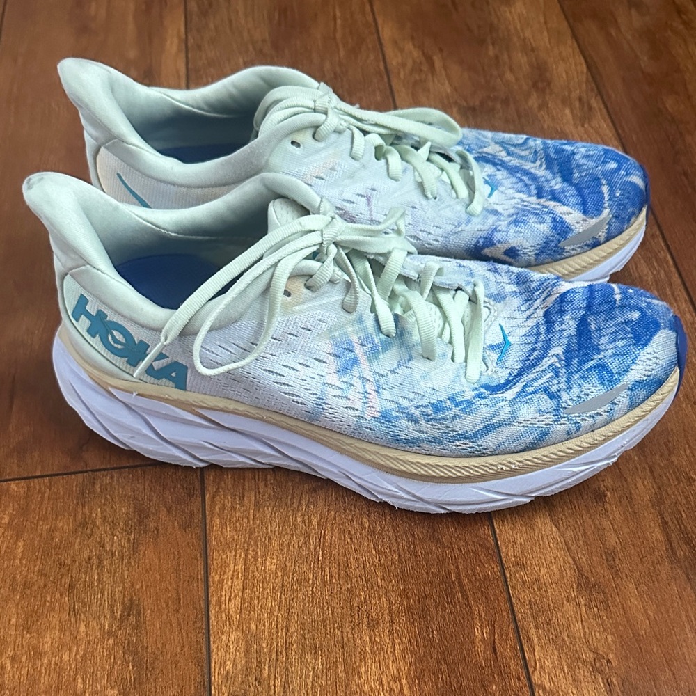 Hoka Women's Blue and White Athletic Shoes